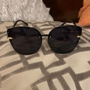LV Black Sunglasses with Gold Detail
